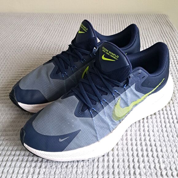Nike Zoom Winflo Running Shoes Mens US 11 Midnight Navy Volt Sneaker - Picture 1 of 12